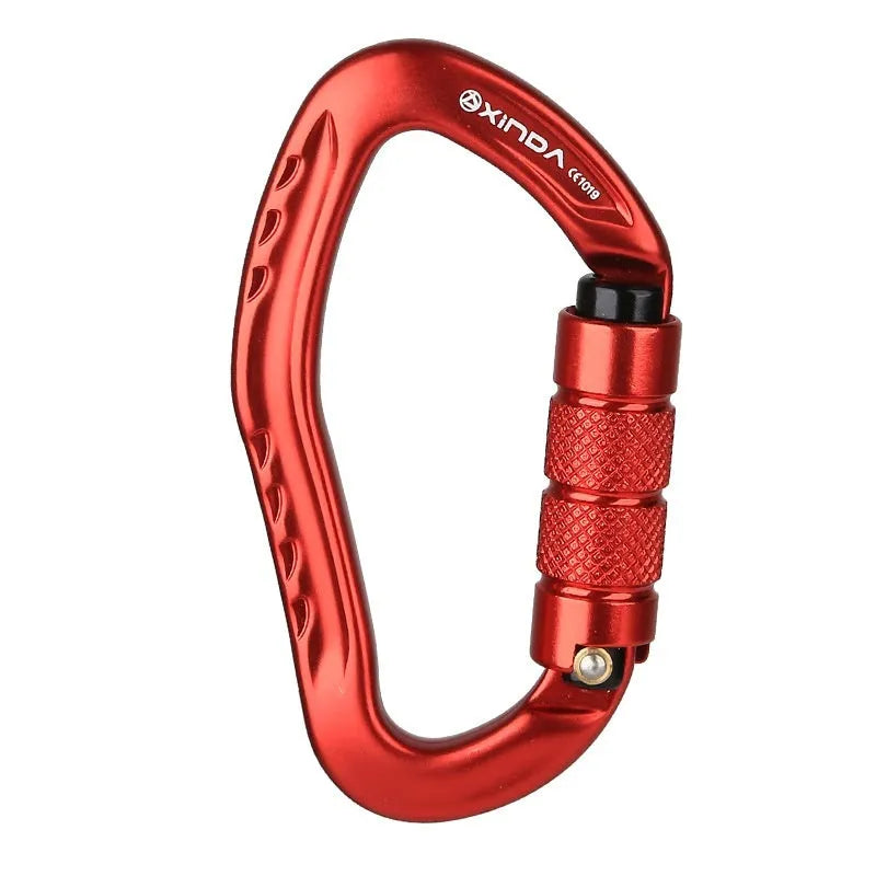 Automatic master lock climbing carabiner in black, blue, orange, red or silver colour