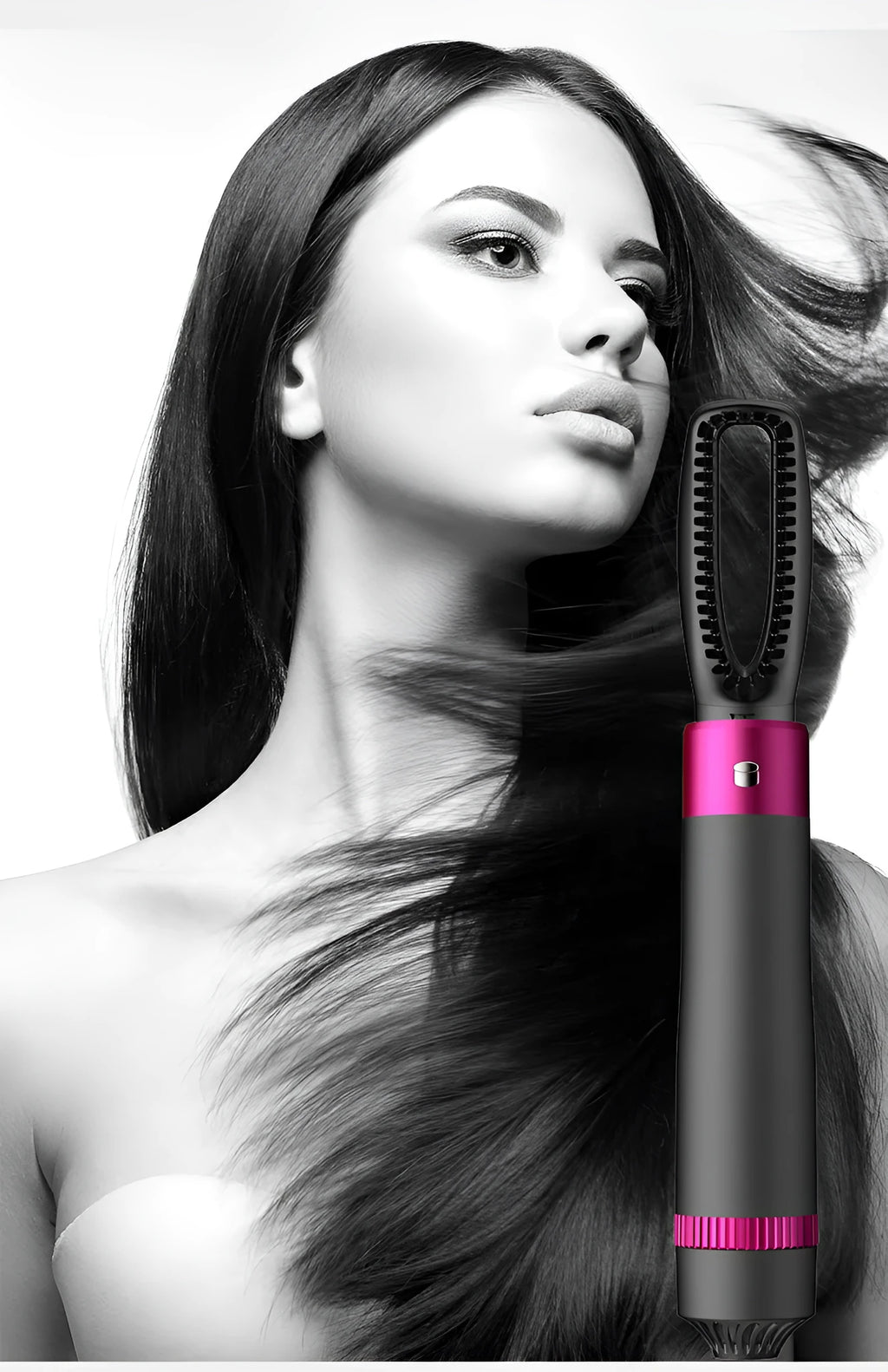 Dyson grey 5 in 1 hair dryer brush styling tool with five attachment brushes