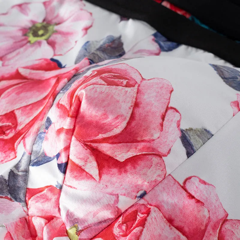 Men's ice silk printed underwear in floral pattern showing mid waist design and lightweight fabric