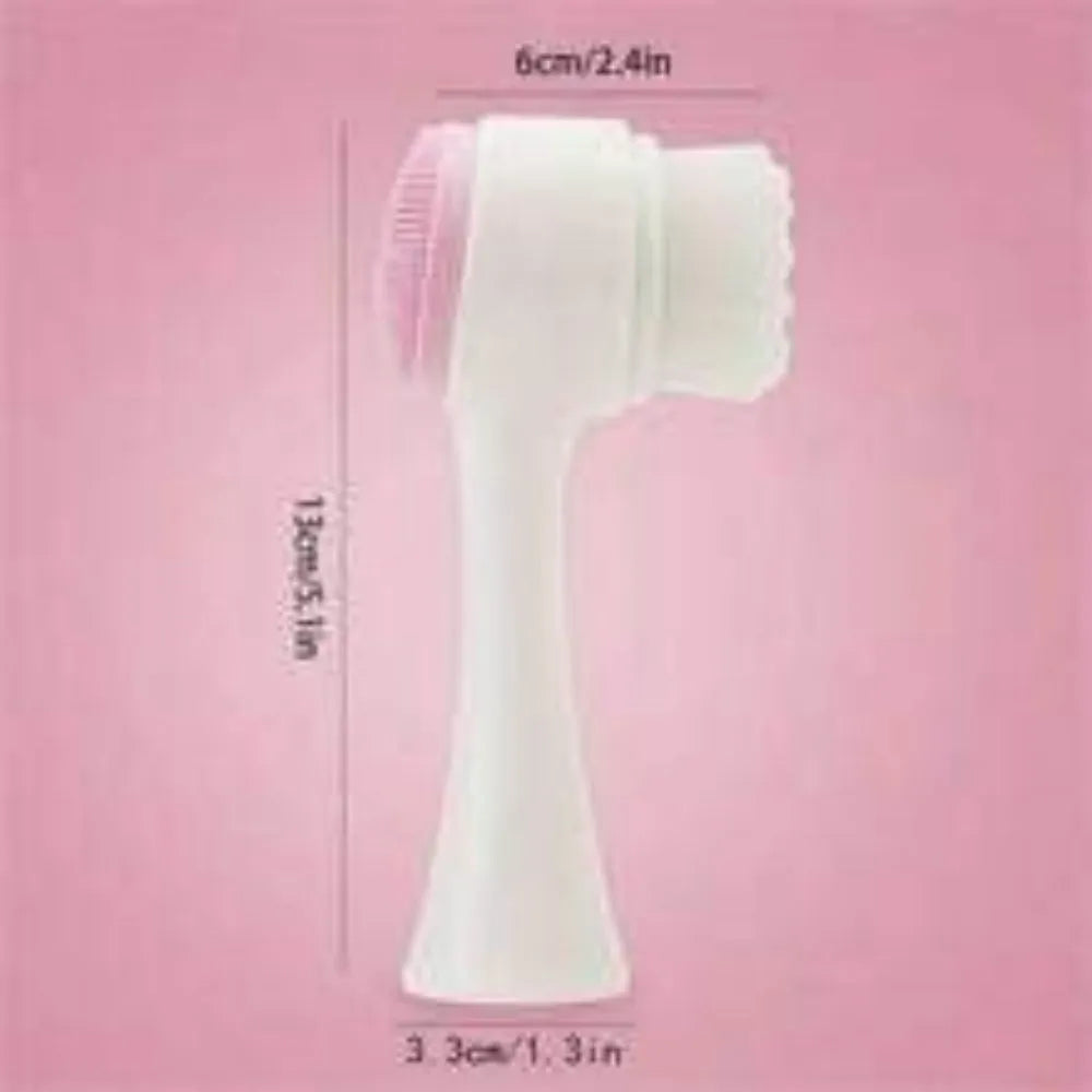 Blue nylon pet grooming brush with gentle bristles for dog and cat coat massage