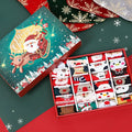 Miniature resin Christmas stocking ornament from a blind box, showing one of seven possible colour-coded styles for festive decor.