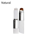 Cream foundation stick with a removable brush head in light, medium, and natural shades.