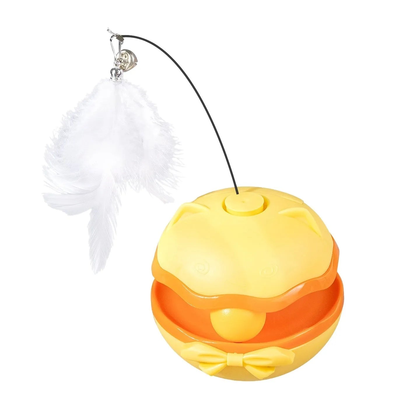 Electric rotating cat toy tumbler with self-moving teaser wand in multiple colour options