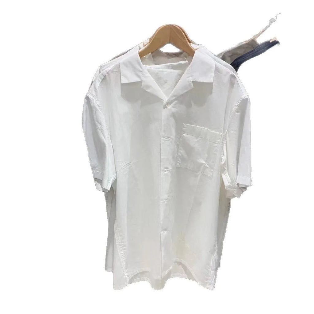 Men's modal cotton blended open collar casual shirt in cardigan style with Japanese Korean design