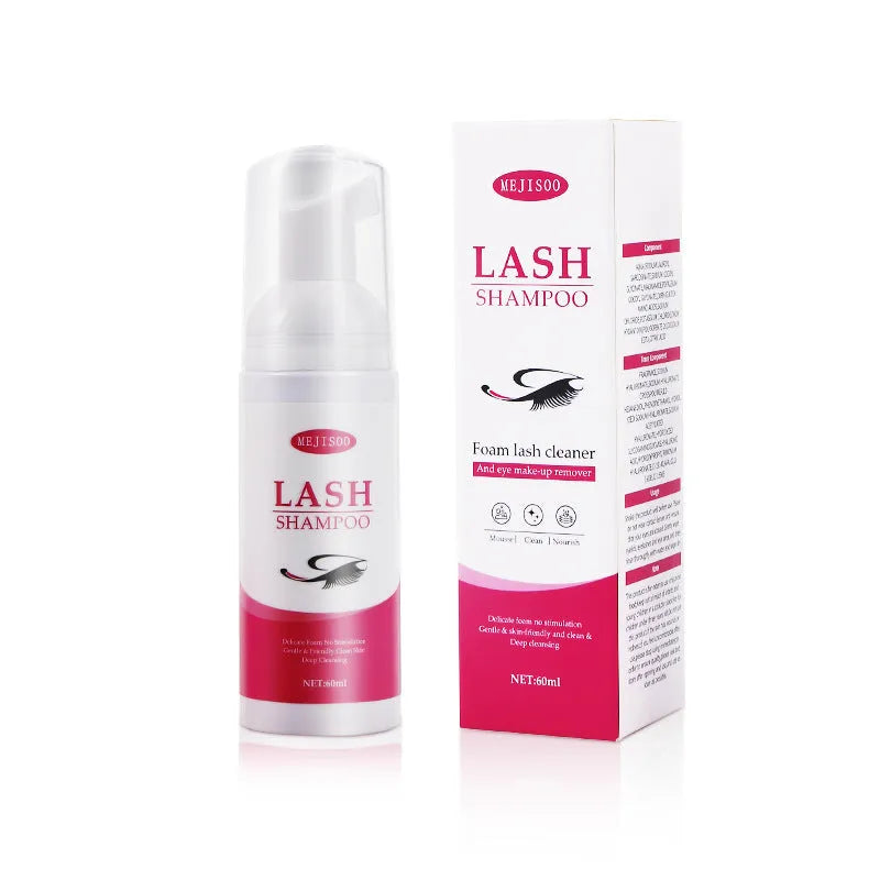 60ml bottle of eyelash cleaning mousse shampoo for lash extension maintenance