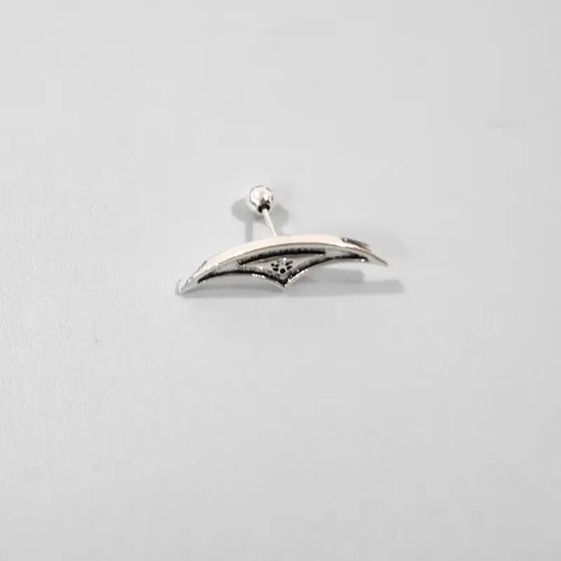 Spider web stud earrings with geometric mesh design in gold and silver electroplated finishes