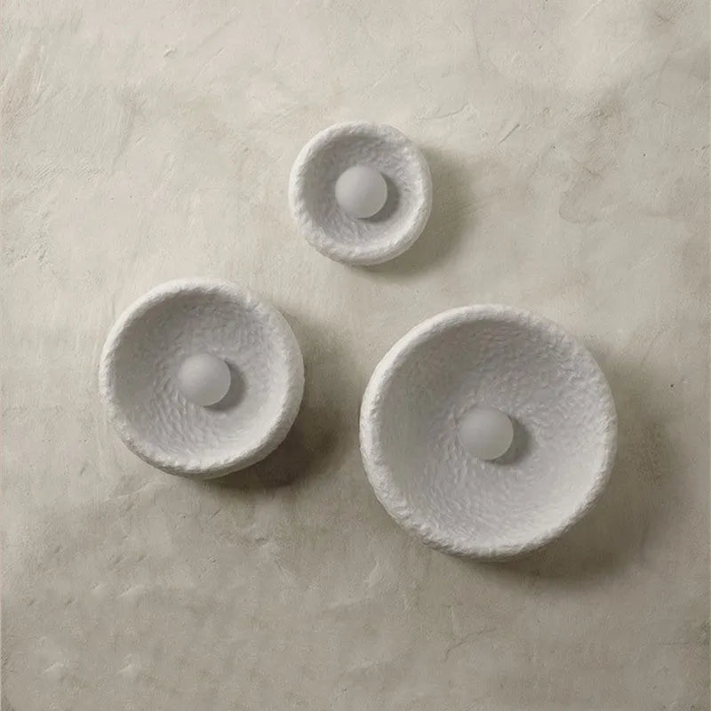 Japanese-style simple wall lamp with resin shade in three diameter sizes