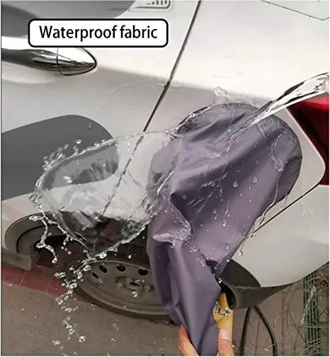 New energy vehicle charging waterproof cover in grey with drawstring closure