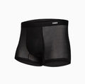 Men's seamless antibacterial fitness shorts in black colour showing lightweight fabric texture