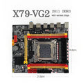 X79-VG2 desktop computer motherboard with LGA 2011 CPU socket and PCI Express slot.