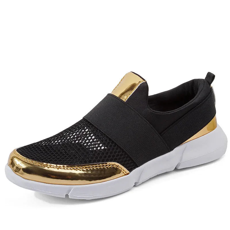 Women's blue breathable mesh sneakers with low-cut design and lightweight PU midsole