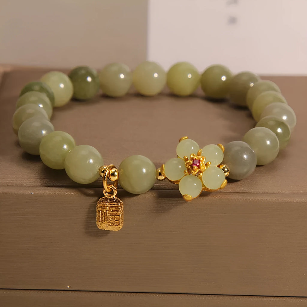 Women's casual bracelet in grey jade colour made from alloy material.