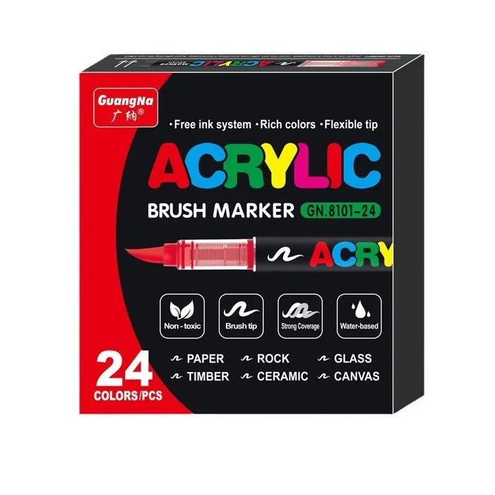 Set of acrylic marker pens with soft tips for art painting and graffiti work