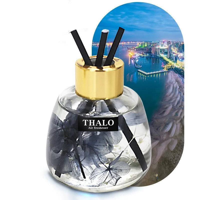 Glass car perfume ornament with loose incense for aromatherapy in vehicle