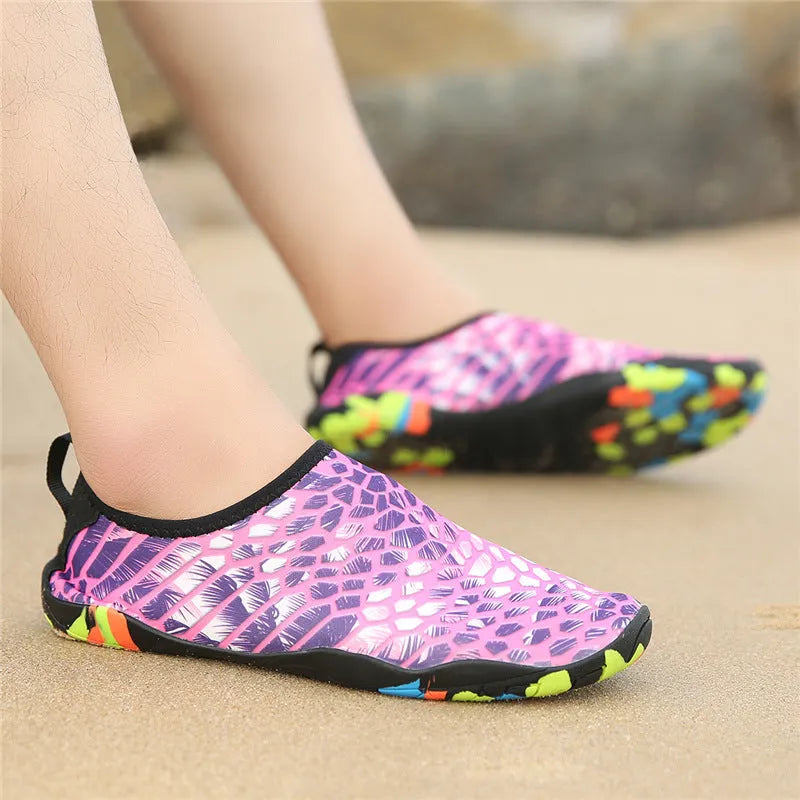 Beach wading shoes in multiple colours with Lycra fabric upper and EVA midsole