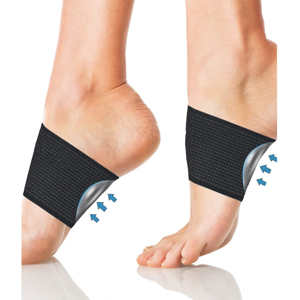 Elastic arch support foot bandage with heart-shaped padding for flat foot conditions