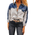 Women's denim coat with multiple buckle closure in loose cotton construction