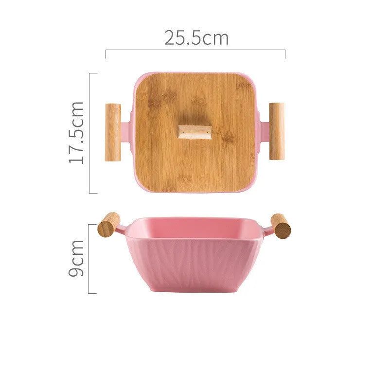 Porcelain bowl with lid in irregular shape design available in multiple colours
