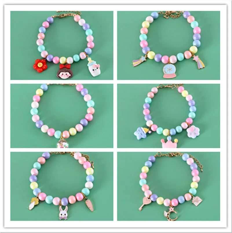 Adjustable pet headdress collar set in macaron colours with three sizing options