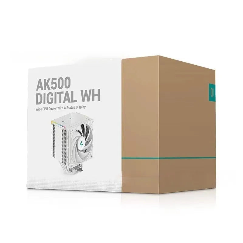 Deepcool AK-Series dual tower CPU air cooler with digital display and 120mm fan