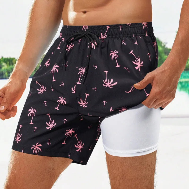 Men's swimming trunks boxer style loose fit in multiple pattern options