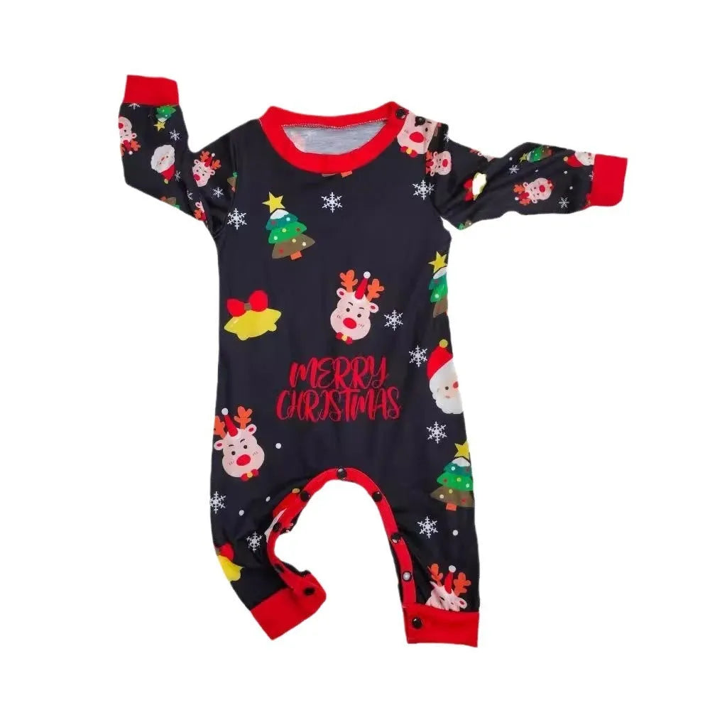 Family Christmas matching pyjamas set in cotton with coordinated designs for all family members including dogs