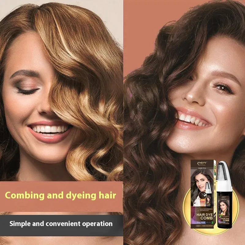 200ml bottle of permanent hair dye with an easy colouring comb in brown, dark brown or wine red