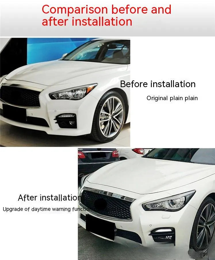 Infiniti Q50 Q70 front bumper LED fog lamp and daytime running light unit with ABS housing