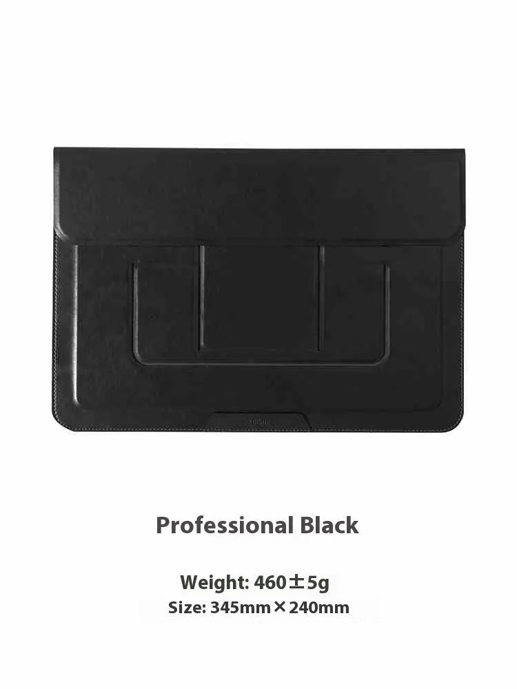 13.3 inch laptop bracket bag with integrated dual-angle stand in professional black colour