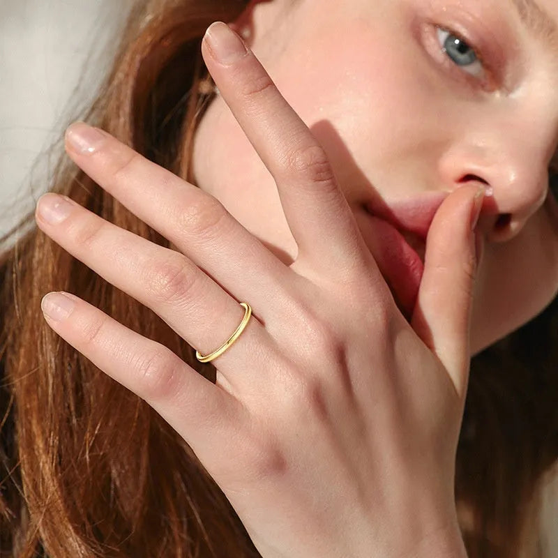 Geometric round bracelet ring in sterling silver, gold, or platinum plating on size chart