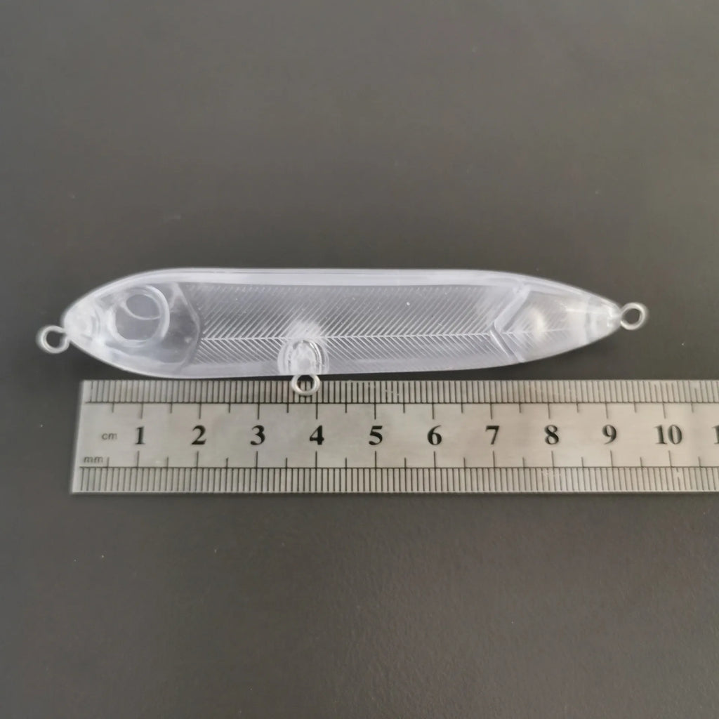 Transparent 9.5cm fishing lure blank body with 7mm hook eye hole