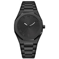 Business casual men's watch with stainless steel belt and black dial