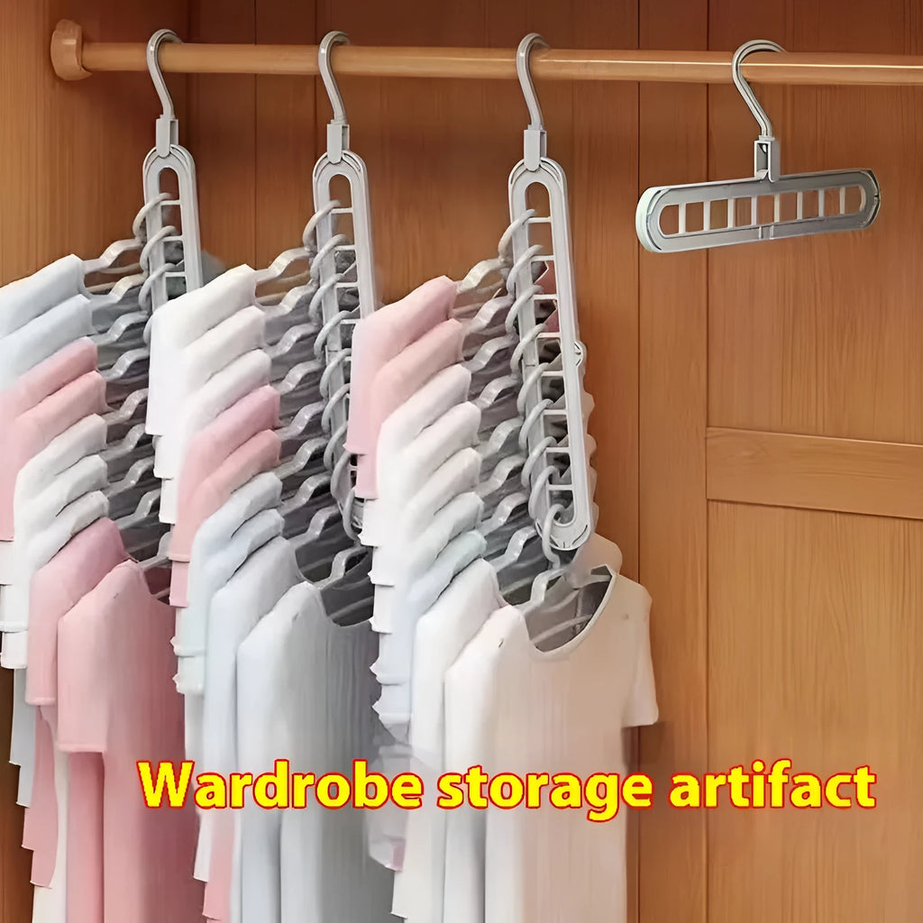 Plastic nine-hole folding pant hanger in modern simplicity style