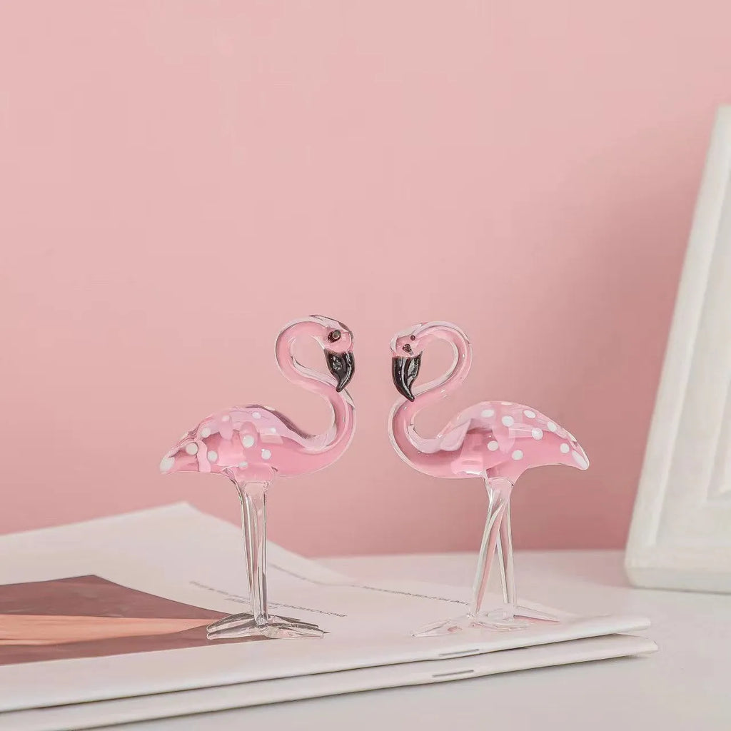 Pink crystal flamingo decorative ornament for table centrepiece display