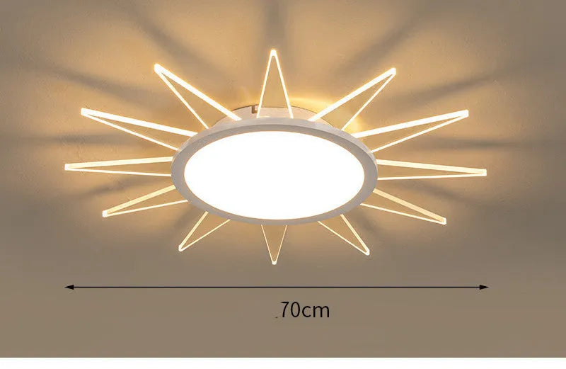 Round aluminium LED ceiling lamp with remote control dimming in multiple size options