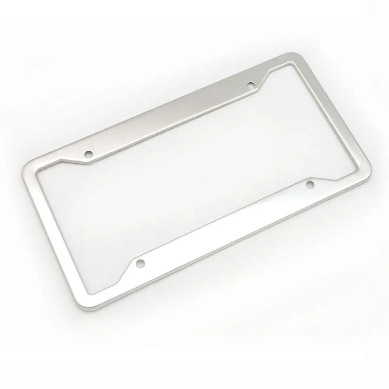 Stainless steel aluminium alloy licence plate frame in black, grey, silver and steel finishes