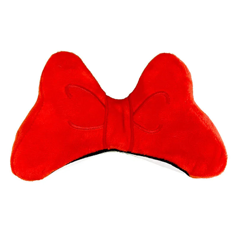 Plush bow helmet decoration for electric motorcycle and ski helmets in red, peach pink and rose pink colours