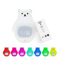 Big White Bear shaped silicone night light with a sleep timer and remote control on a surface.