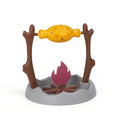 Barbecue-themed tumbling cat feeder toy with leakage food dispensing mechanism
