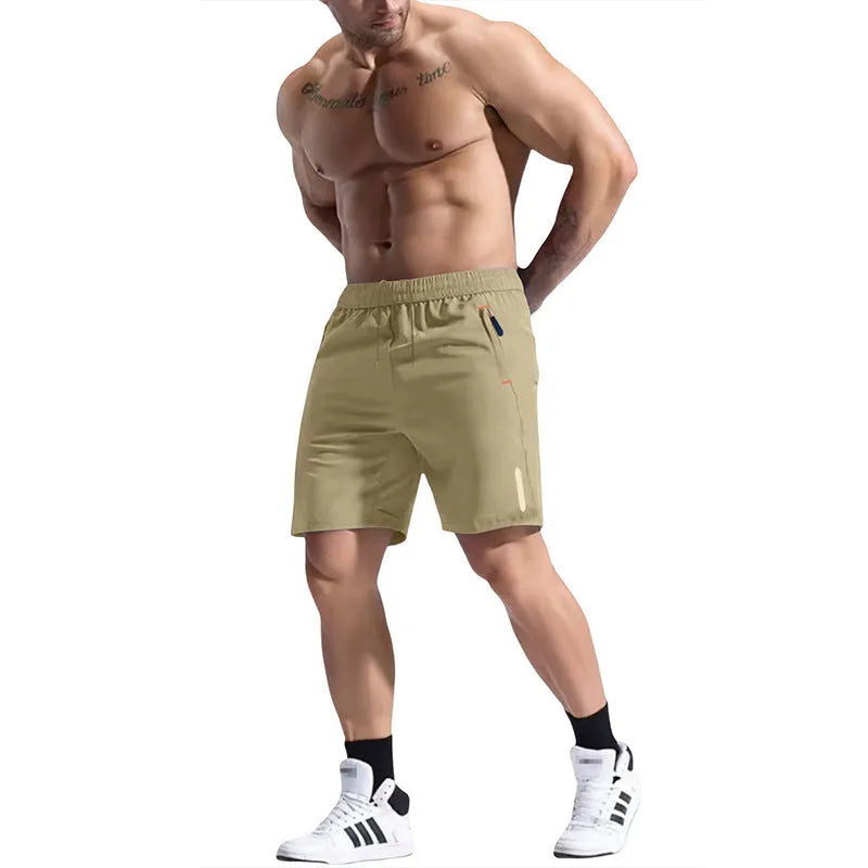 Men's elastic waist sports shorts in bamboo blend fabric shown in multiple colour options