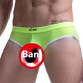 Men's ice silk briefs with bullet separation in multiple colour options including army green and dark grey