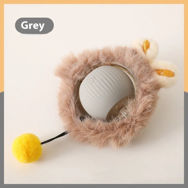 Self-moving silicone cat rolling ball toy in multiple colour options