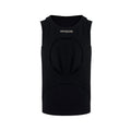 Men's sleeveless waistcoat vest in hollow white thread knit with round neck collar