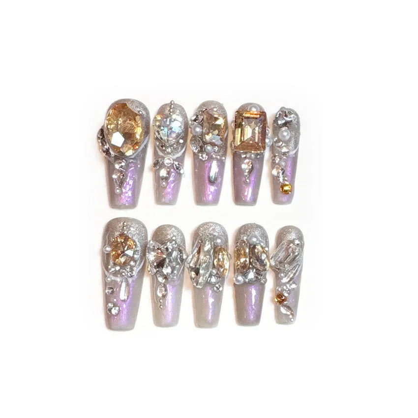 Flash false nail patches with gel adhesive in S size for at-home manicures