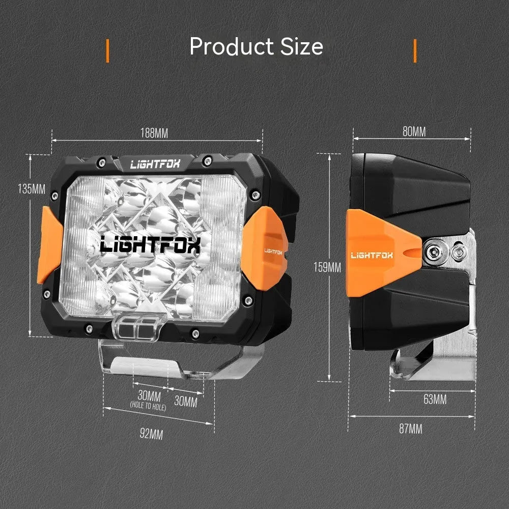 Black aluminium LED front bumper light kit for off-road vehicle retrofitting