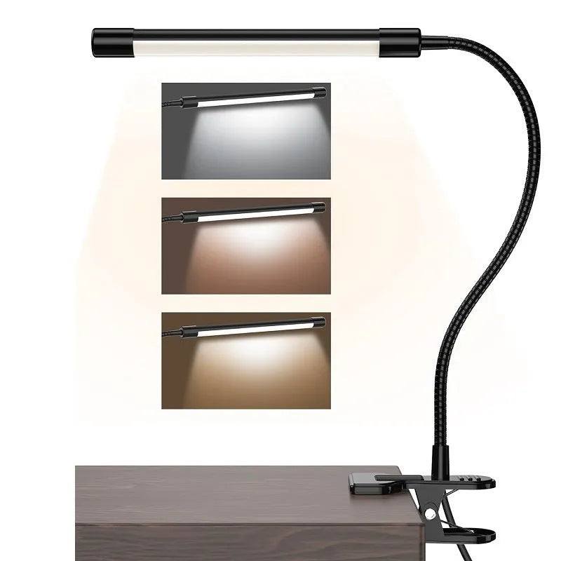 Black or white 26cm USB-powered LED desk lamp with eye protection for study