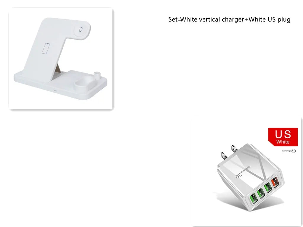 4-in-1 wireless charging station with adjustable stand for Apple Watch, iPhone, AirPods, and Apple Pencil