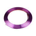 Roll of electroplated purple PVC wheel hub trim and a separate anti-collision strip on a white background.