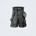 Retro high street loose washed denim shorts with high waist design in summer street style
