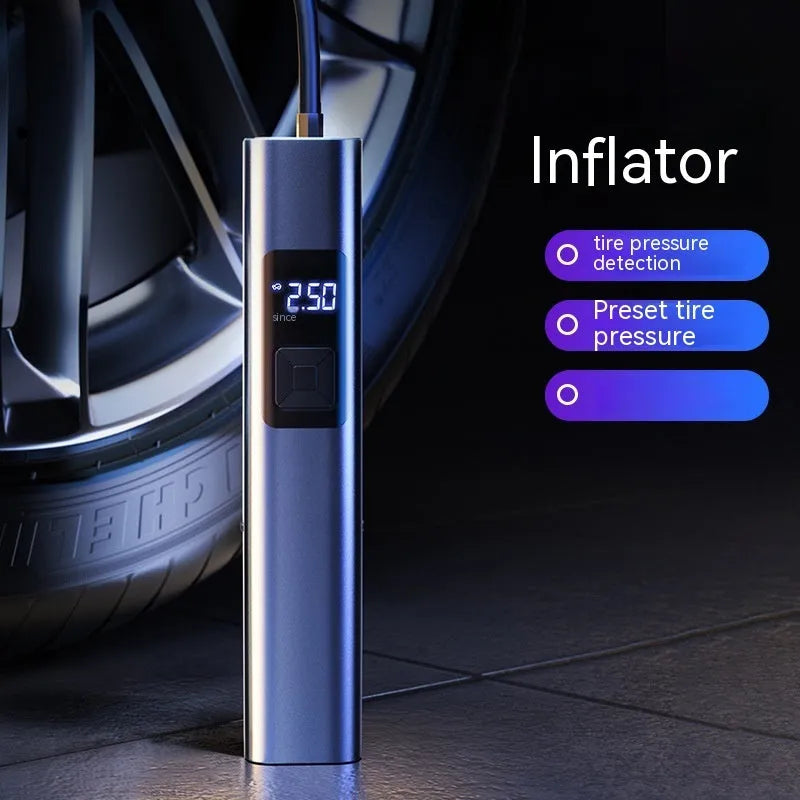 Wireless car air compressor pump with digital display and vacuum cleaning function